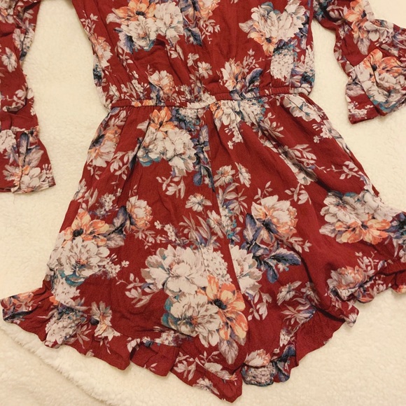 One Clothing Long Sleeve Floral Print Romper S - Picture 5 of 6
